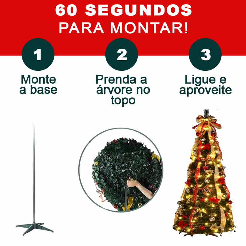 Árvore de Natal [Montagem Fácil  + Decorações de Brinde]